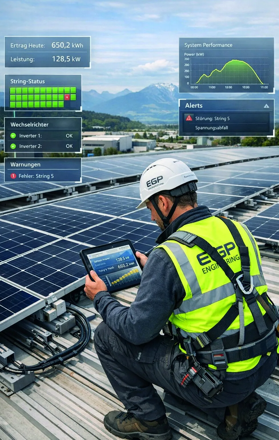 Solar Engineering und technische Prüfung einer Photovoltaikanlage