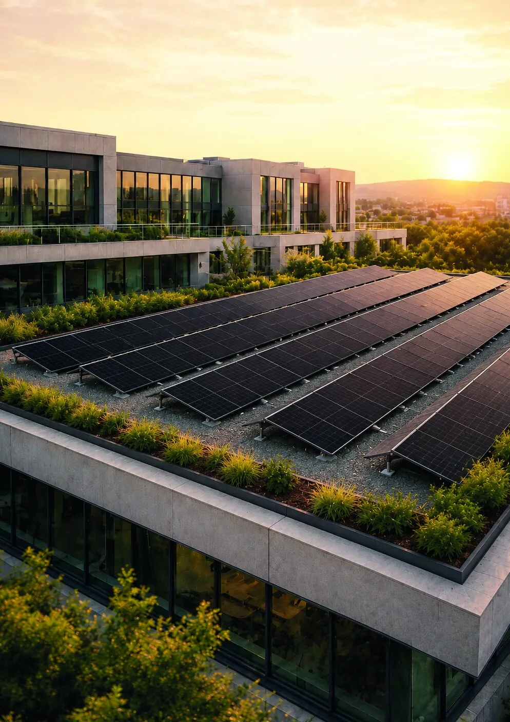 PV Anlage auf Gewerbegebäude