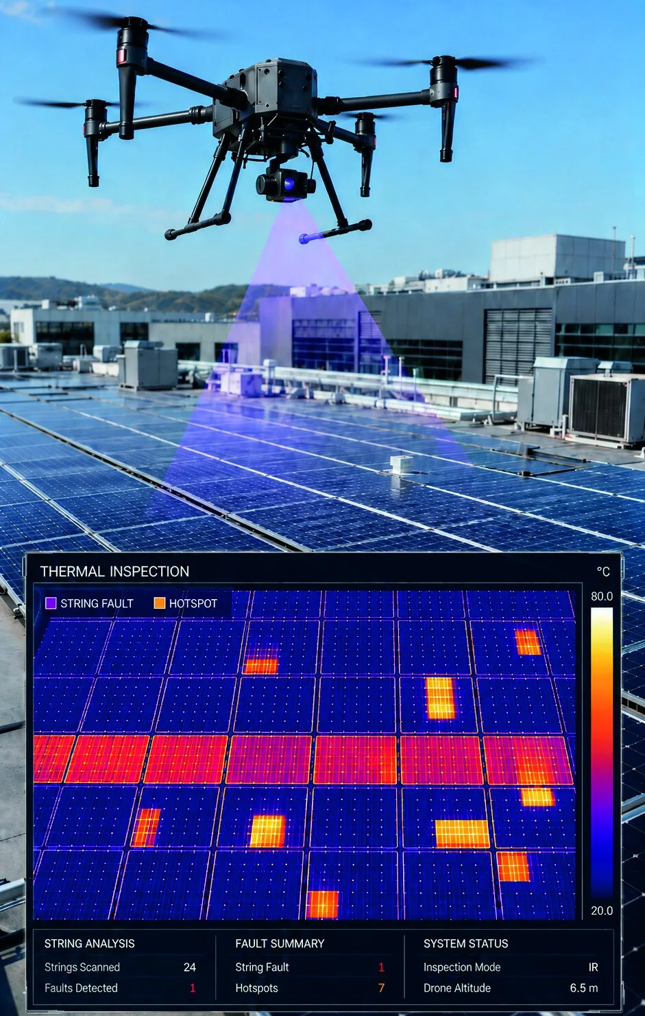 SOLDRONE thermografische Drohneninspektion einer Photovoltaikanlage